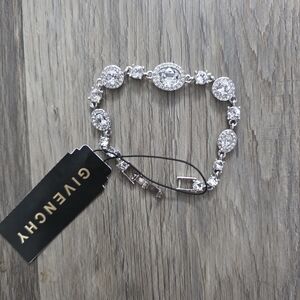 Givenchy Silver Bracelet with Crystal Accents